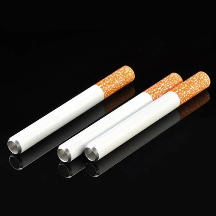 100 pièces/boîte métal aluminium cigarette forme fumer tuyaux en alliage d'aluminium en dents de scie tuyau un frappeur chauve-souris pour tabac herbe accessoires en gros