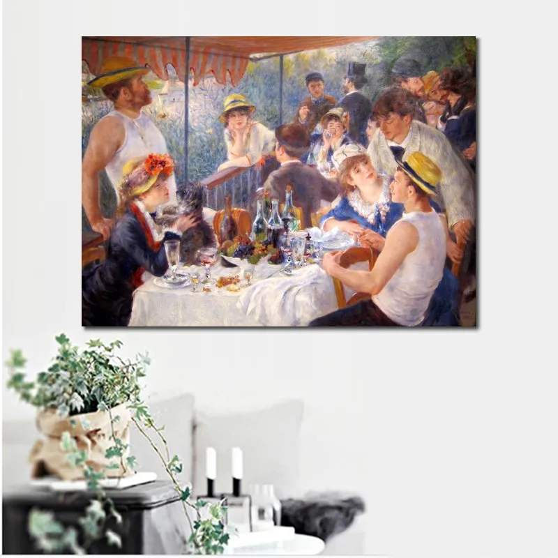 Migliore arte su tela The Luncheon of Boating Party Pierre Auguste Renoir Dipinto a mano Impressionista Artwork Living Room Decor