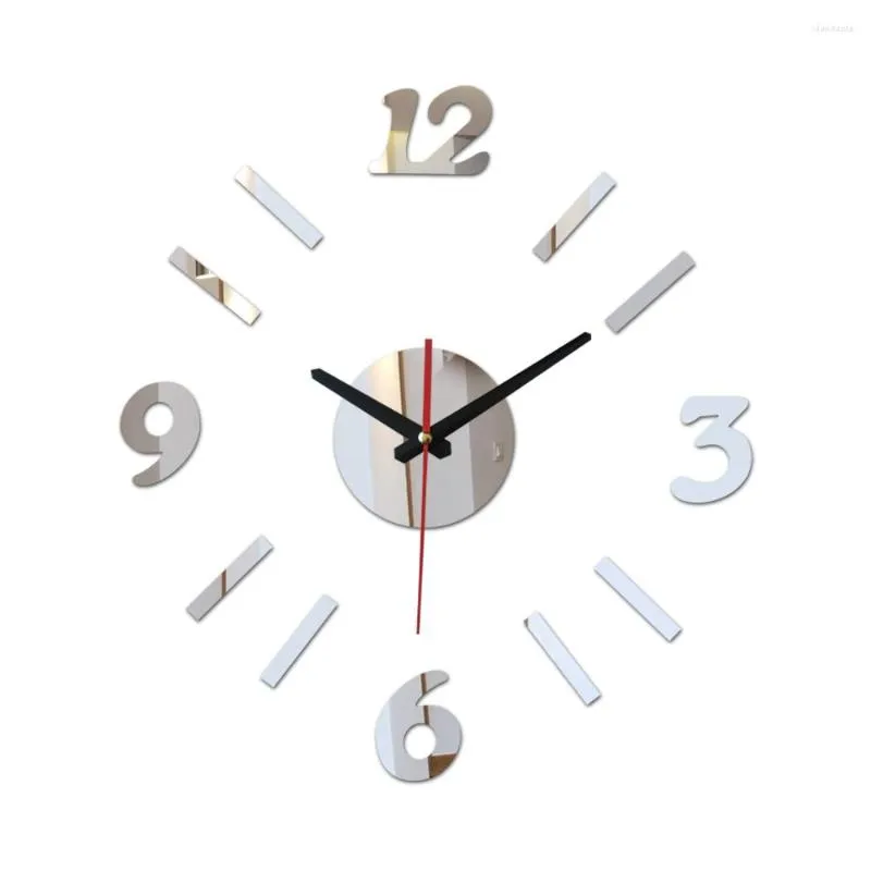 Väggklockor Akryl spegelklocka 3d DIY Reloj De Pared Horloge Watch Vardagsrum Quartz Needle Europe