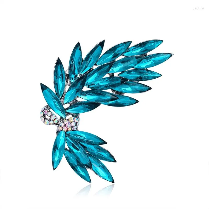 Storage Boxes Blue Crystal Wheat Brooch Simple Temperament Female Pin For Women