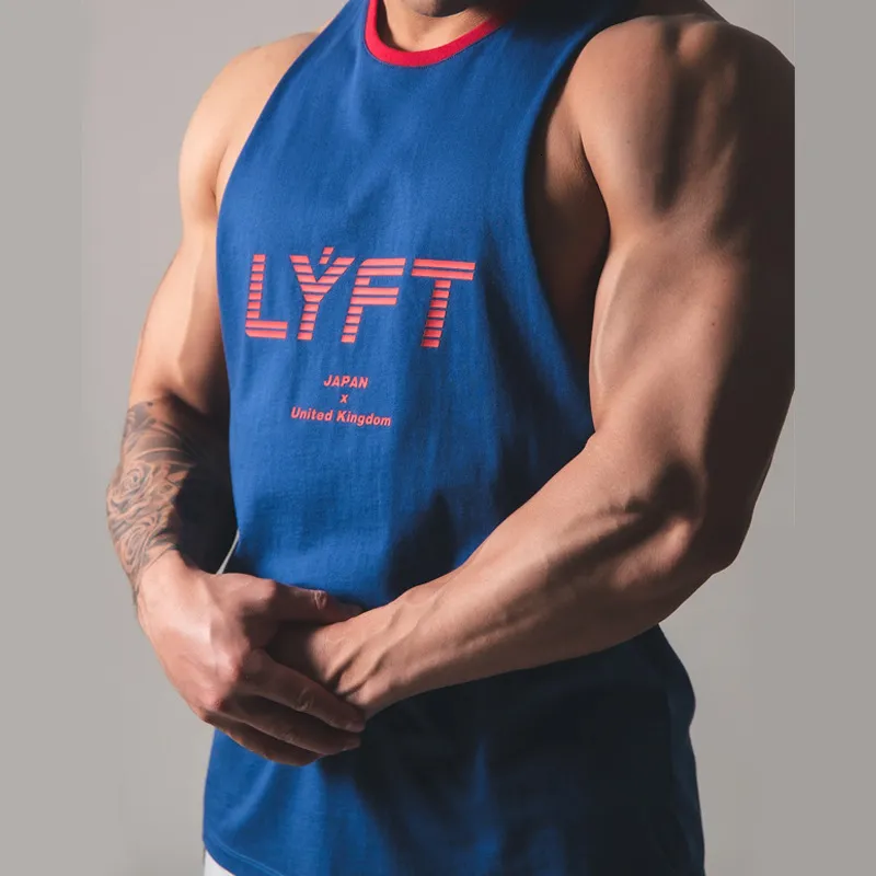 Herrtankstoppar lyft träning gym herrar tank top muskel smal fitness ärmlös skjorta sportkläder män tank bodybuilding singlets bomulls väst 230710