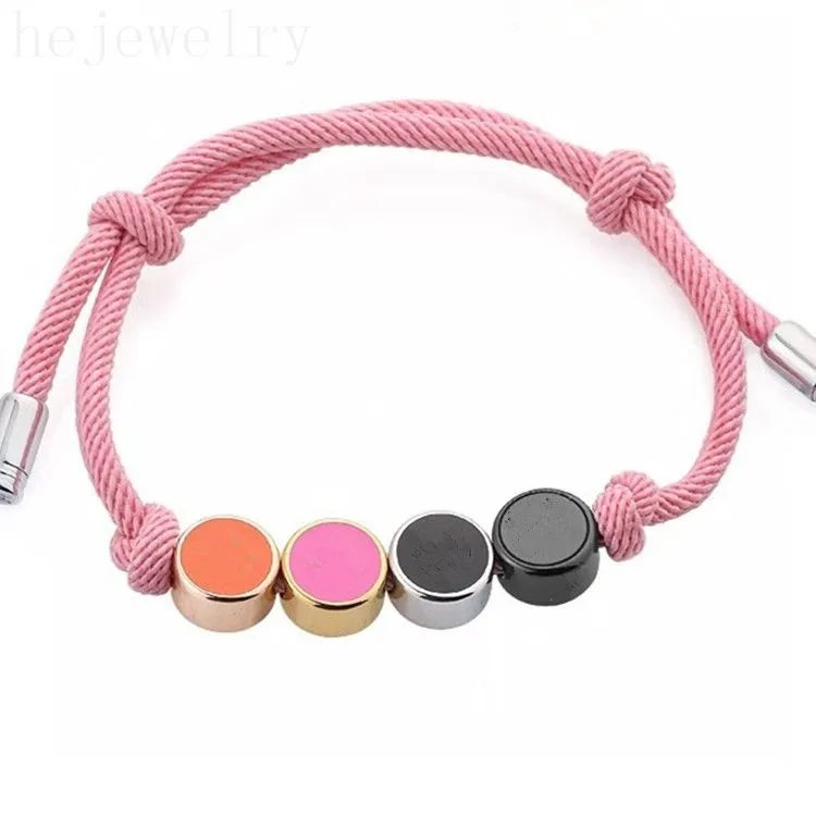 Joli bracelet de créateur lettre émail bracelets de luxe amour plaqué or boucle en métal pulsera perles colorées breloques couleur main corde femme bracelet ins E23