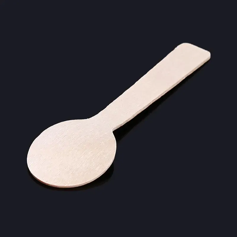 Mini Ice Cream Spoon Wooden Disposable Wood Dessert Scoop Western Wedding Party Tableware Kitchen Accessories Tool LX6004