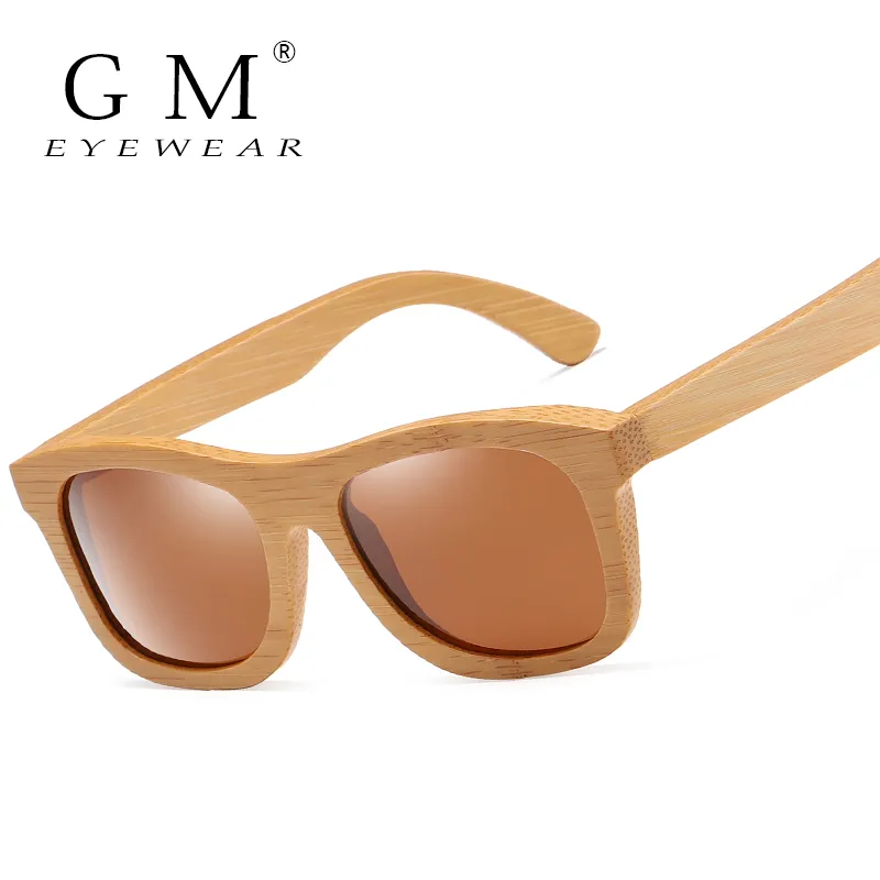 GM - Occhiali da sole vintage in bambù e legno, fatti a mano, Polaroid, moda, occhiali sportivi, 1725VIP