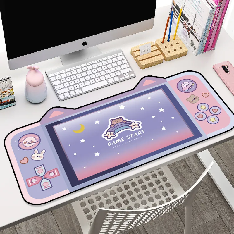 Cute Cat Ear Big Mouse Pad Computer Keyboard Desk Mat Large Gamer Mousepad Cartoon Kawaii Gaming Mouse Pad Notebook Accessories