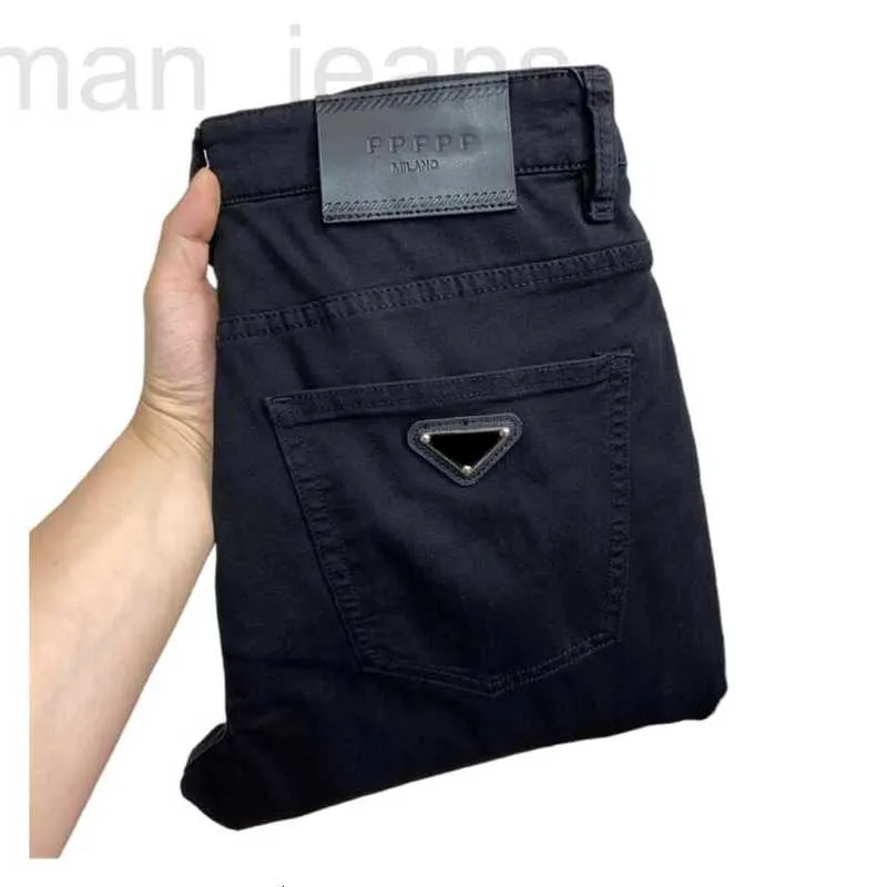 Jeans da uomo firmati marchi di moda design jeans da uomo pantaloni eleganti prdda stile corretto tinta unita bianco e nero elasticizzato slim business casual lavaggio A114