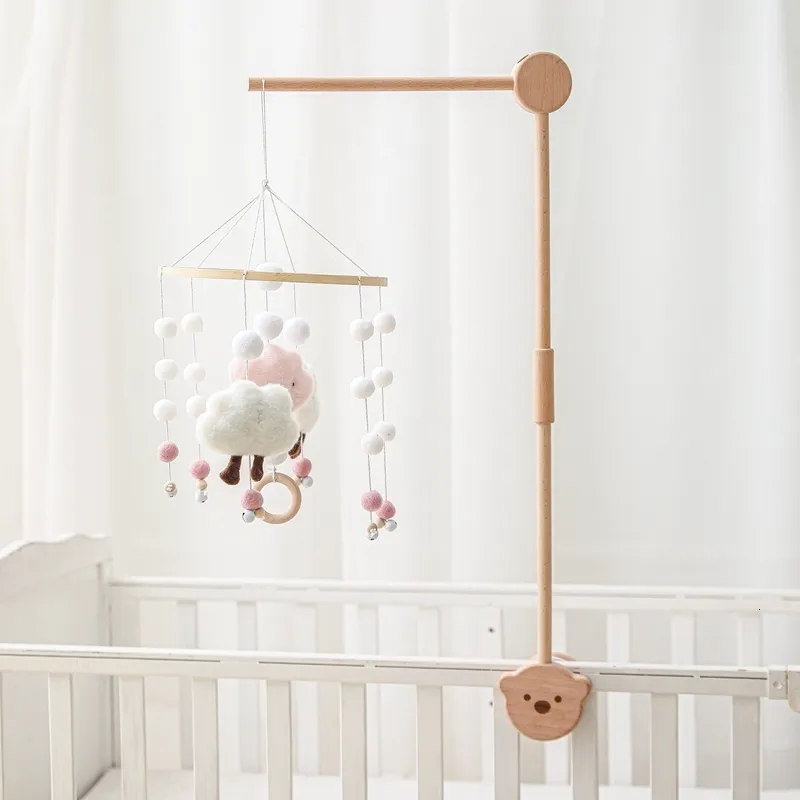 Rattles Mobiles Baby Wooden Bed Bell Bracket Cartoon Bear Crib Bed Bell Plastics Mobile Hanging Rattles Toy Holder Arm Bracket Crib Decoration 230707