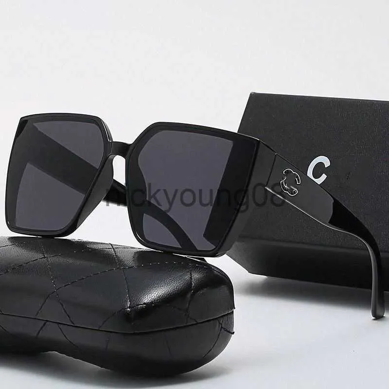 Gafas de sol para hombre, mujer, gafas de sol de diseñador, gafas de canal de lujo, gafas de moda, sombrilla cuadrada de diamante, forma de cristal, paquete completo de sol, gafas lunette q14r x071