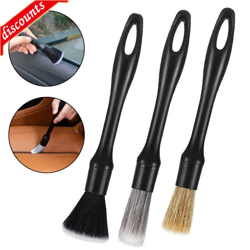 Neue 3PCS Auto Detaillierung Pinsel Super Weiche Auto Innen Detail Pinsel mit Synthetische Borsten Auto Dash Duster Pinsel Zubehör