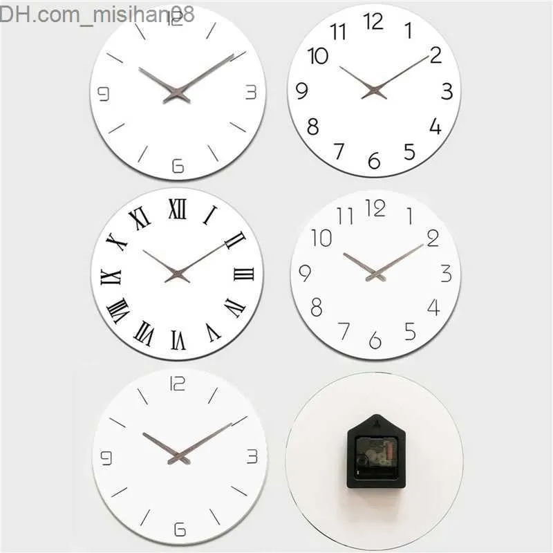 Duvar Saatleri Basit Sessiz Duvar Saati Ev Dekorasyonu Saf Beyaz Pembe Duvar Saati Kuvars Modern Tasarım Zamanlayıcı Z230710