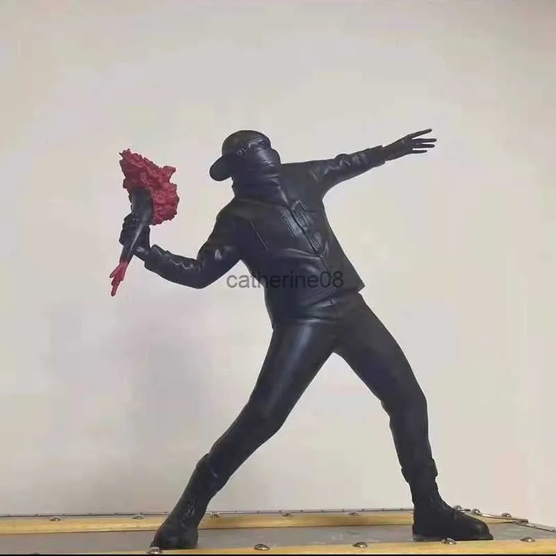 Banksy Flower Bomber Resin Figurine Modern England Street Banksy Flower Bomber Resin Figurine Modern England Street