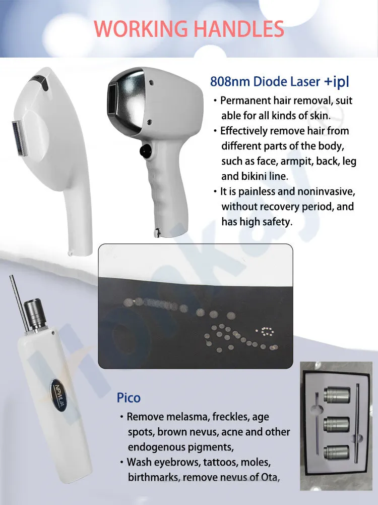 Aesthetic Salon Use 3 In 1 Fast Ipl Laser Hair Removal and Nd Yag Laser Tattoo Removal 808nm Diode Laser Permanent Hair Removal Machine Ipl laser nd yag laser 808nm diode laser hair removal machine - Honkay tattoo removal machine,ipl laser hair removal,nd yag laser,hair removal device,hair removal