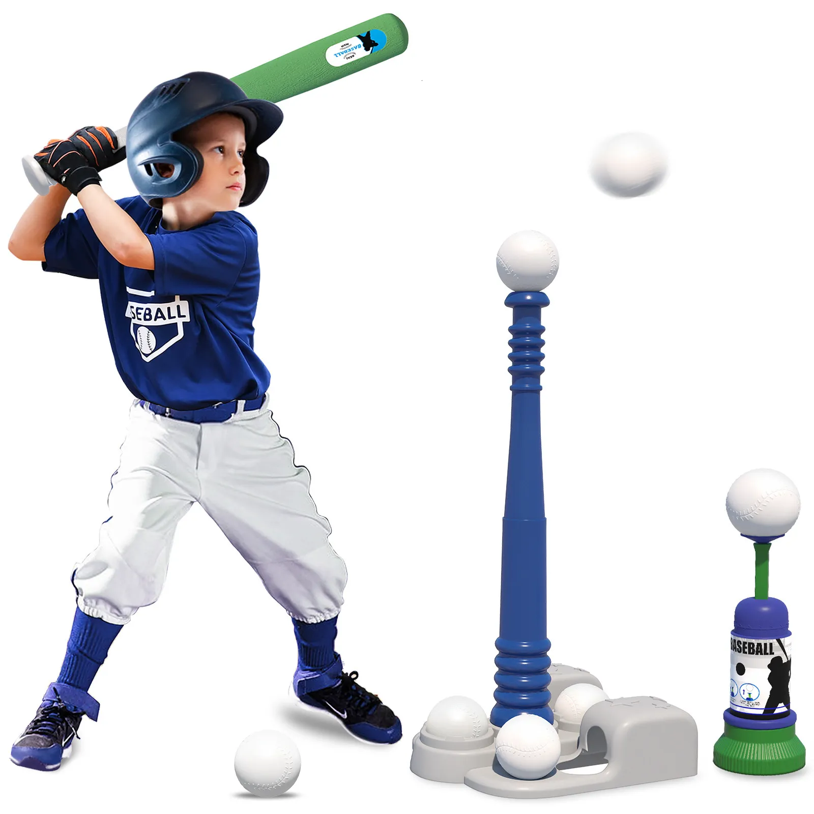 Intelligence toys Baseball Ball Toys For Boys Girls Games Adjustable Automatic Pitching Machine Toy Sets for Kids 3 10 Years Olds Gift 230711