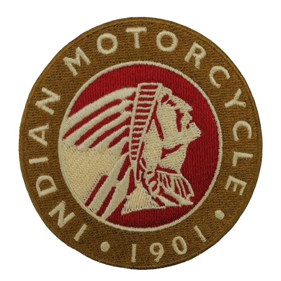 1901 INDIAN MOTORCYCLE Rocker Ricamato Iron On Patch Motorcycle Biker Club MC Front Jacket Punk Vest Patch Ricamo dettagliato262n