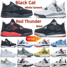 Kids Shoes Basketball Toddlers 4 4s Black Sneakers boys Girls Cat Designer Military Trainers Youth Kid Shoe Children Bred Fire Red Thunder University Blue Cool Grey