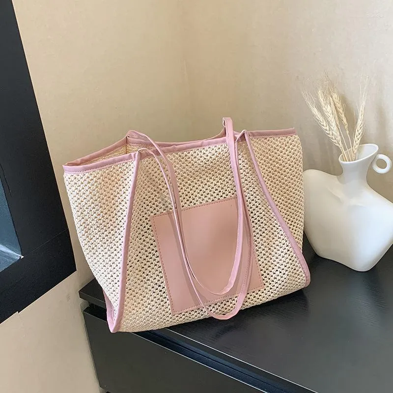 Torebki wieczorowe Hollow Out Combat Bag dla kobiet Duża pojemność Tote 2023 Summer Fashion Straw Beach Shoulder Office Lady Torebka