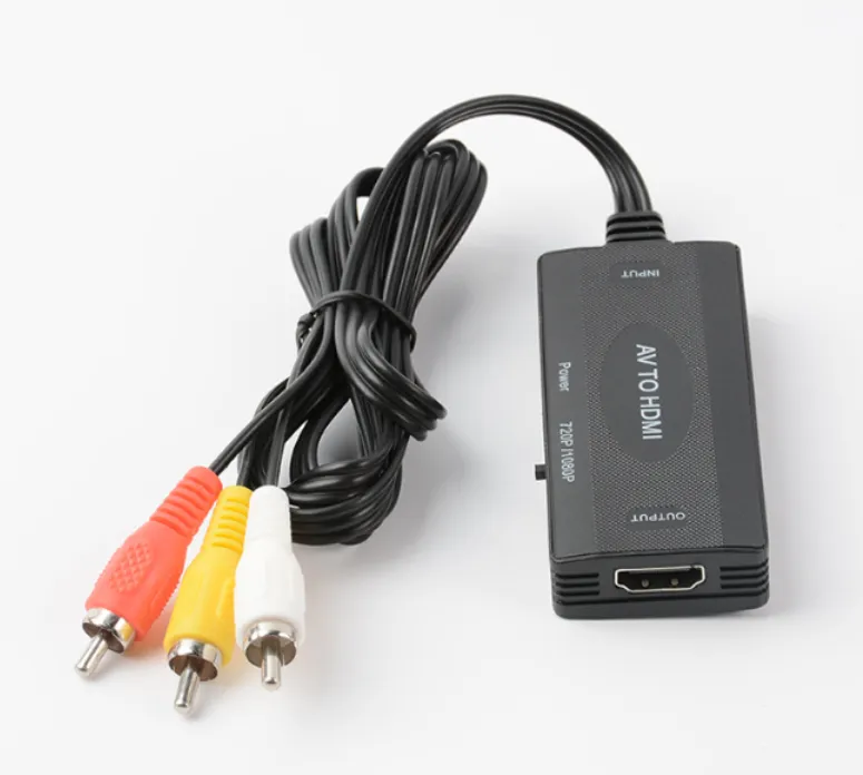 AV-HDMI Dönüştürücü HDMI 1080P 720P Set üstü kutu için TV kablosu üç renkli RCA erkek kablosu