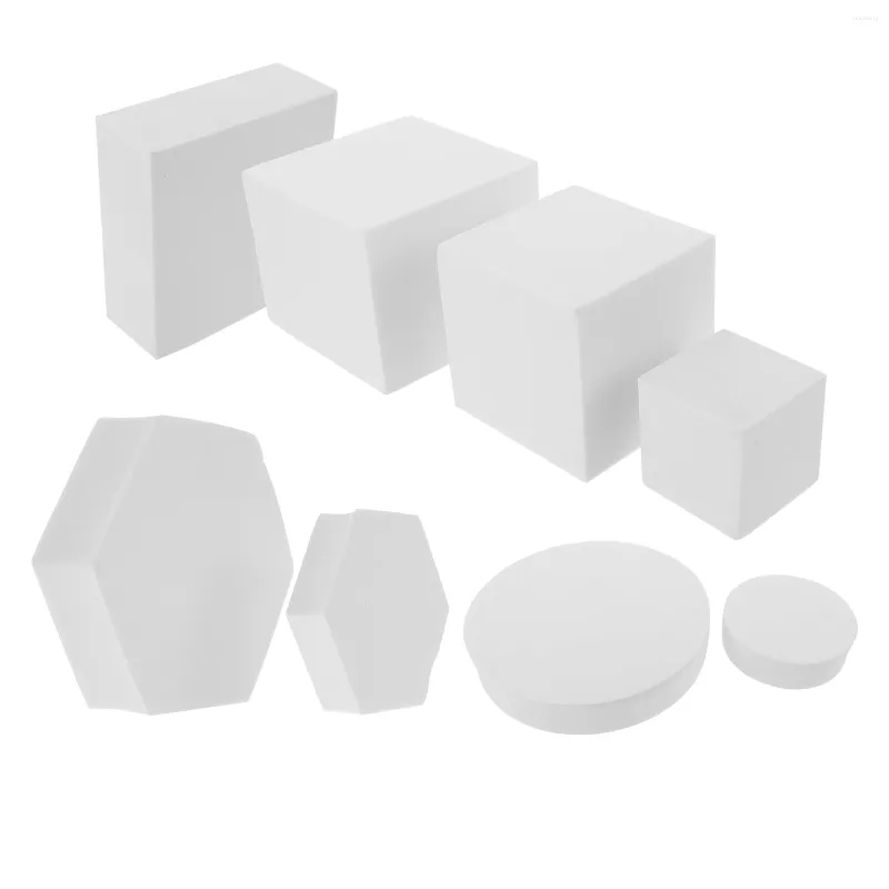 Curtain 8 Pcs Geometric Three-dimensional Ornaments Kids Building Blocks Cube Poshoot Props Foam Pography Child