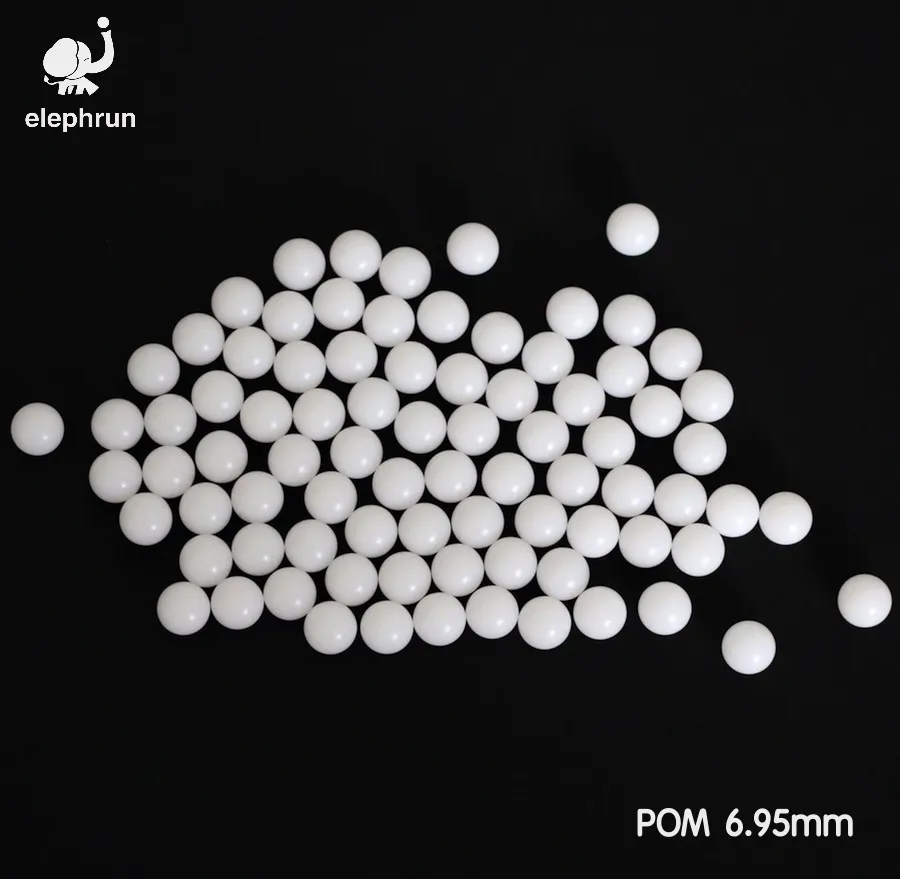 6.95mm Delrin ( POM ) / Celcon Plastic Solid Balls for Valve components, Low Load bearings, gas/water application