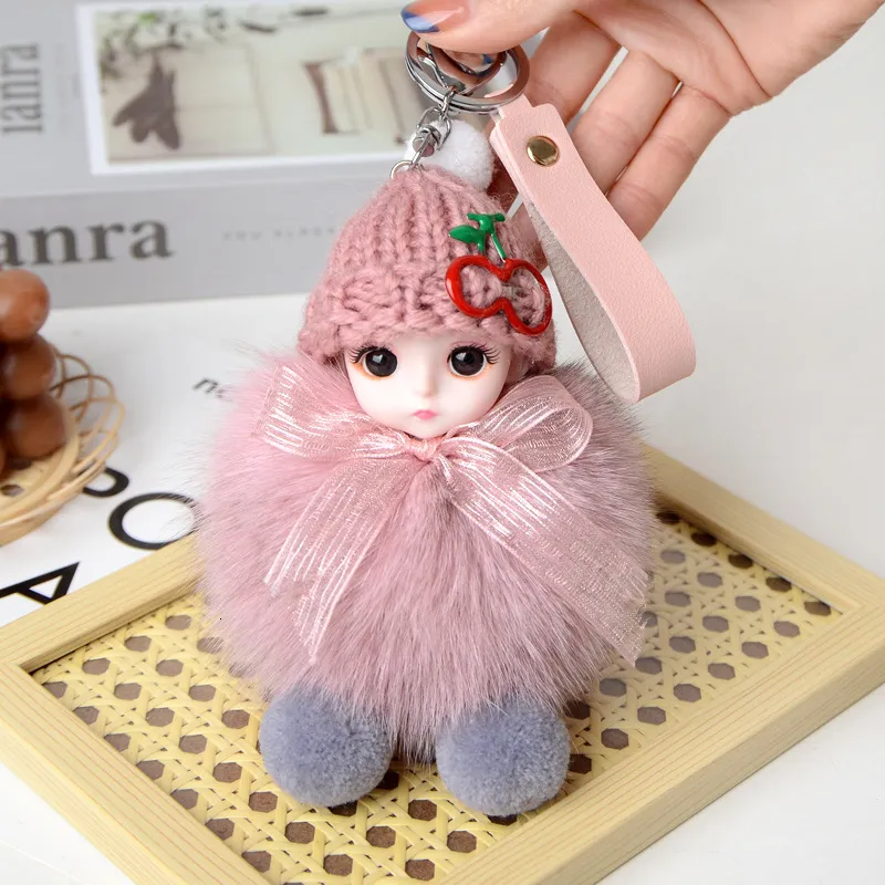 KOMBIUDA sleeping baby doll keychain cartoon pendant keyring