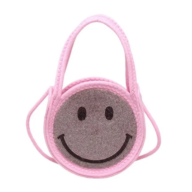 Nouvelle personnalité de la mode polyvalent visage souriant sac à bandoulière vacances plage herbe tissé sac femmes sac à main paille tissé sac