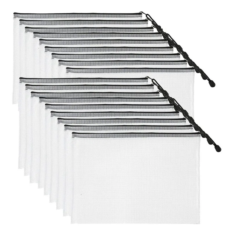 18-Pack A4 Mesh Zipper File Bags - Filing Supplies, Board Game Storage ...