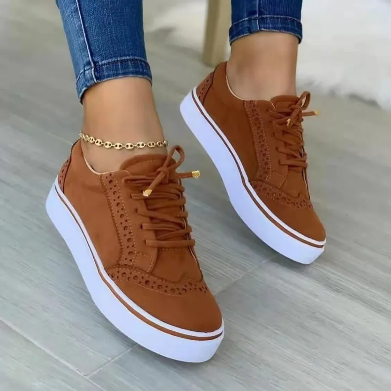 Chaussures habillées Baskets Femmes Plat Casual Sneaker Printemps Mode Versatile À Lacets Marche Femmes Chaussures Zapatos De Mujer Tendencia 230710