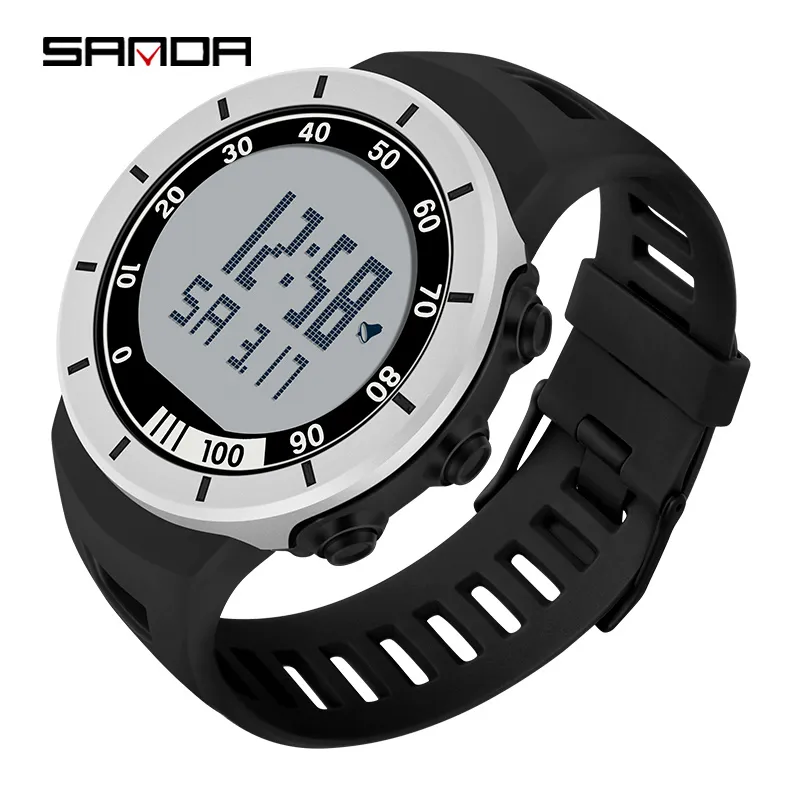 SANDA grand numéro montre Sport de plein air hommes armée vert montres 50M étanche numérique chronomètre montre-bracelet hommes horloge Reloj Hombre