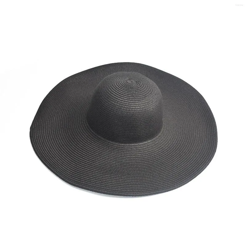 Wide Brim Hats Design Women's Fashion Wide-Brim Sun Protection Straw Hat Folable Floppy Summer UV Beach Cap Accessories