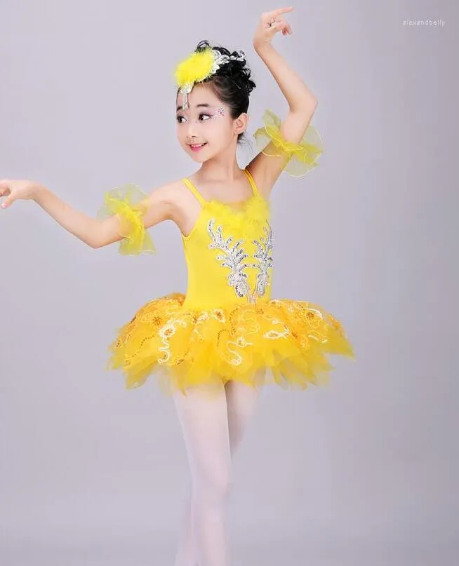 Stage Wear Ballet Dress&Headwear&Glove Children Elegant Classic Multicolor Swan Lake Perform Dress Dance Tutu Costume