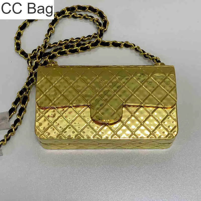 CC Bag Shopping s 2022ss Mini Hammer Patta in metallo forgiato Designer francese Catena hardware in oro e argento Classic Diamond Check Single Sh