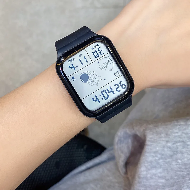 SANDA męski zegarek 50M wodoodporny duży ekran kwadratowy zegarek damski wielofunkcyjny wyświetlacz LED z chronografem Reloj de hombre