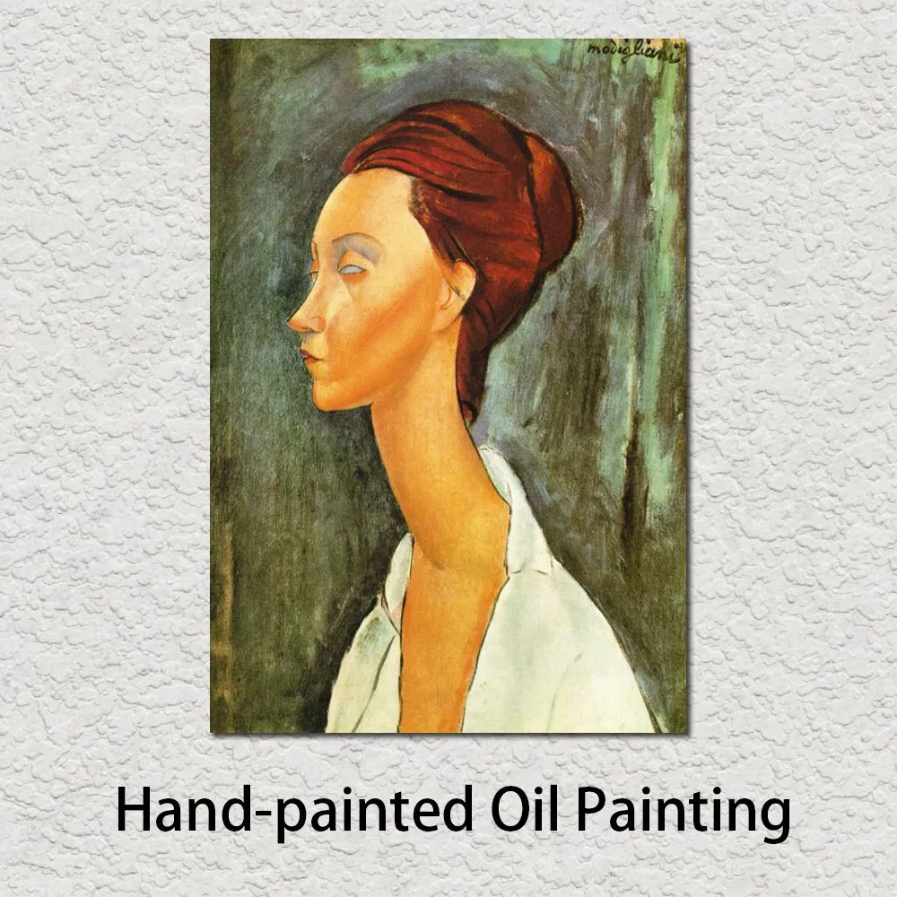 アートギフト油絵アメデオモディリアーニキャンバス複製ルニアチェコフスカ手描きの肖像アート抽象画像高品質