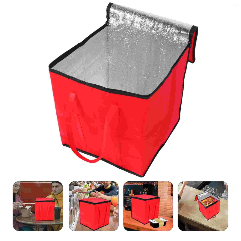 Dinnerware Sets Portable Cooler Bag Lunch Collapsible Window Bento Handled Pouch Non-woven Fabric Storage Insulation Shopping Foldable