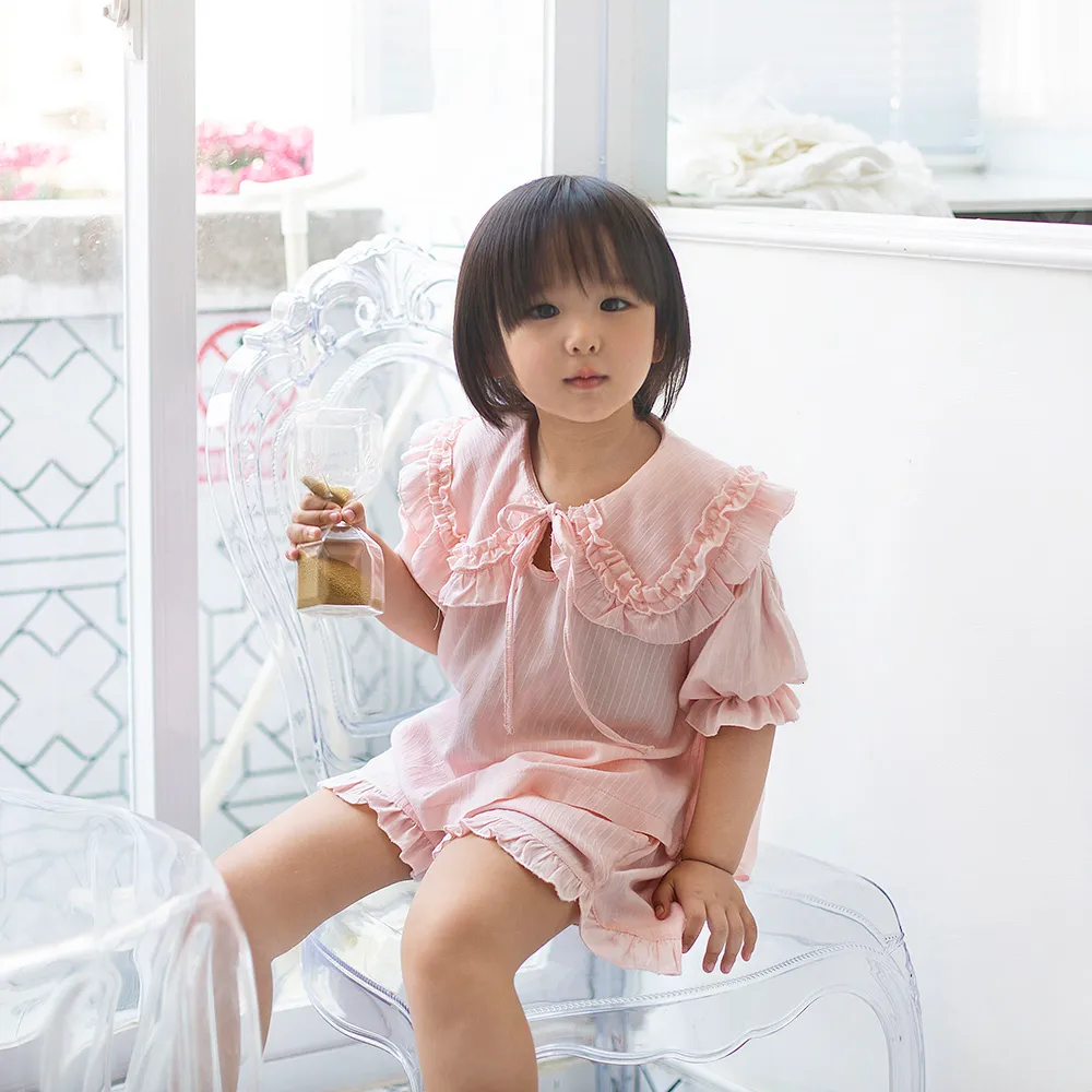 Vintage Lolita Pajama Sets For Girls With Ruffle Peter Pan