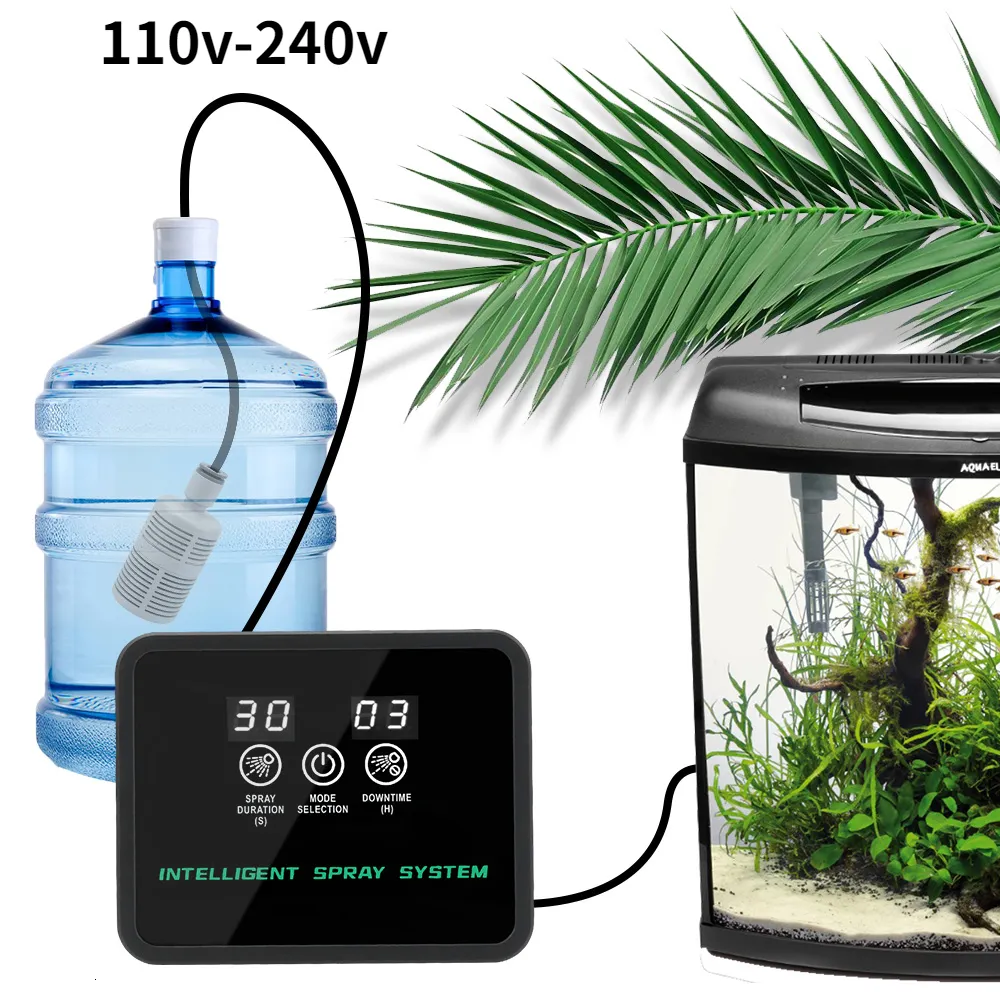 تزويد الزواحف الذكي Fogger Fogger Touch Screen Control Control Electronic Mister Timer Mist System Rainforest Swyse Set 230710