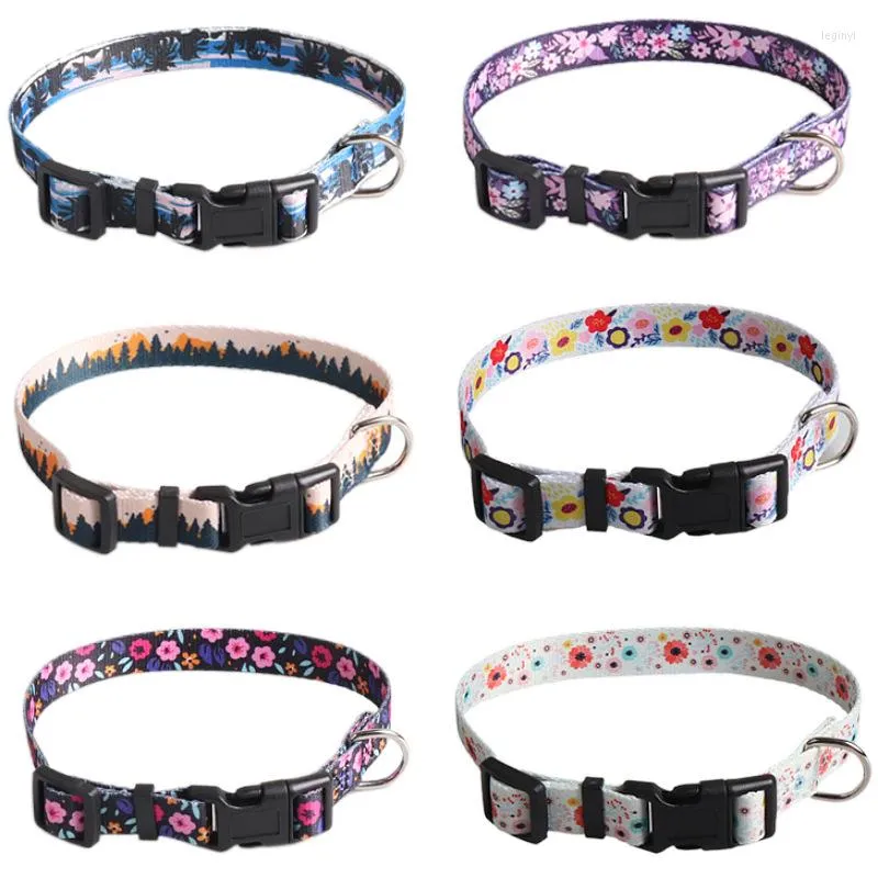 Hundhalsband Husdjursprodukter Design Band Plastspänne Halsband Nylon värmeöverföringstryck