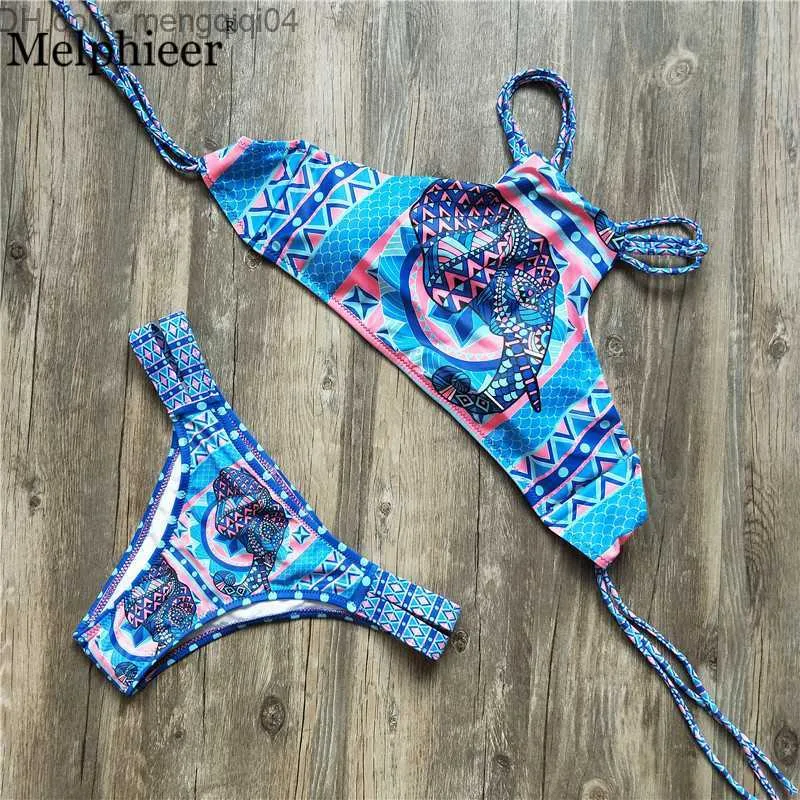 Kadın Mayo Melphieer Yüksek Boyun Tank Üst Mahsul Bikini Hooked Bikini Set Mayo Kadın Mayo Kadın Plaj Takım 2019 Monokini Mayo Z230712