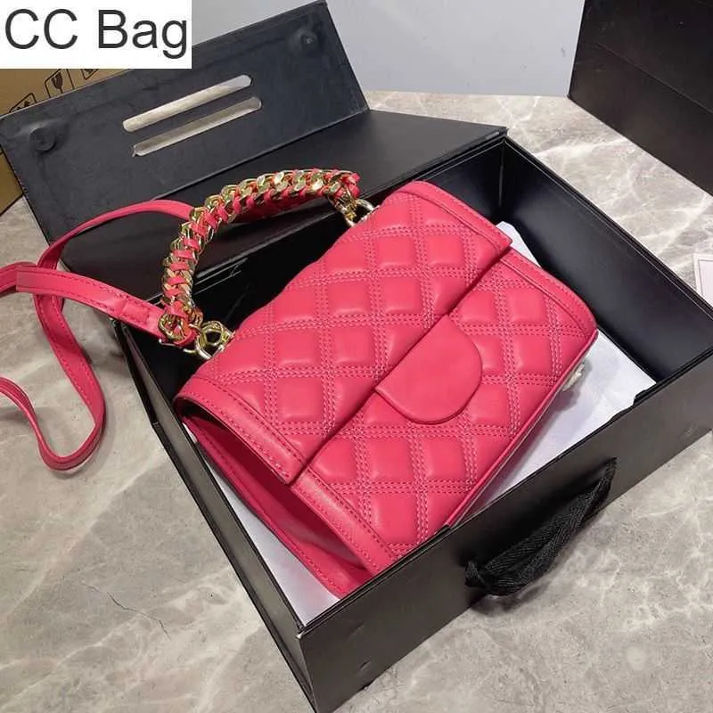 10A CC Bag 20CM Dames Desinger Classical Bicolore Quilted Bags Cuban Link Handle Totes Leather Strap Crossbody Classic Mini Flap Square Goldtone Metal Luxury handb