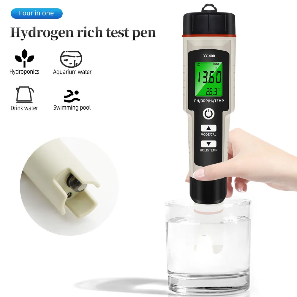 PH Meter 4 in 1 PH/ORP/H2 en TEM Meter Opgeloste Waterstof Meter Waterkwaliteit Tester Digitale Ph Monitor Waterdicht Voor Aquarium 50% 230710