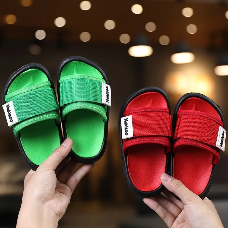 Slipper Summer Baby Girls Boys Slippers Water Toddler Flip Flops Barefoot Child Letter Shoes Indoor Beach Slippers for Kids 230710