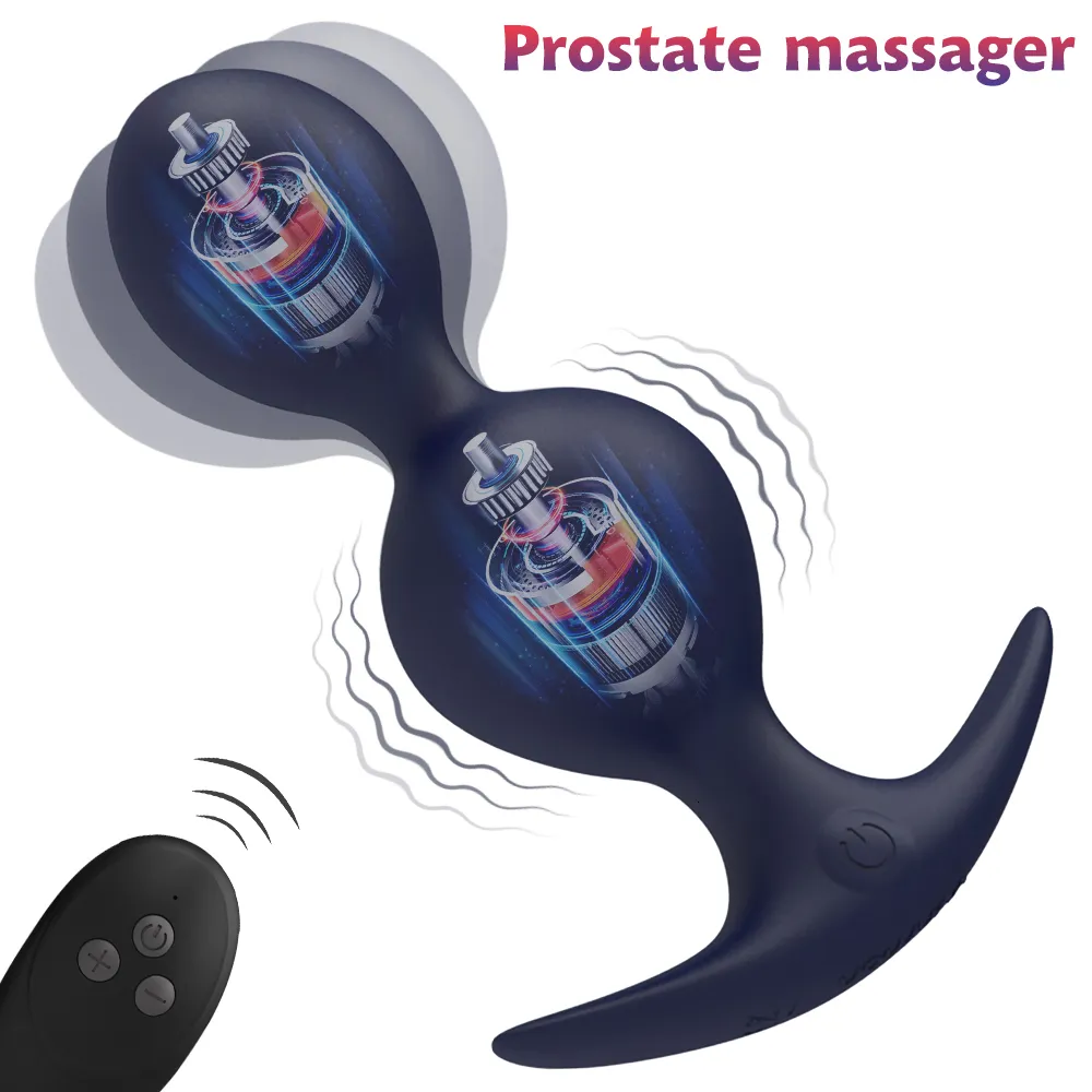 Volwassen Speelgoed Dual motor vibrator afstandsbediening anus plug bil plug anus kraal vrouwelijke masturbator prostaat massager seksspeeltje 230711