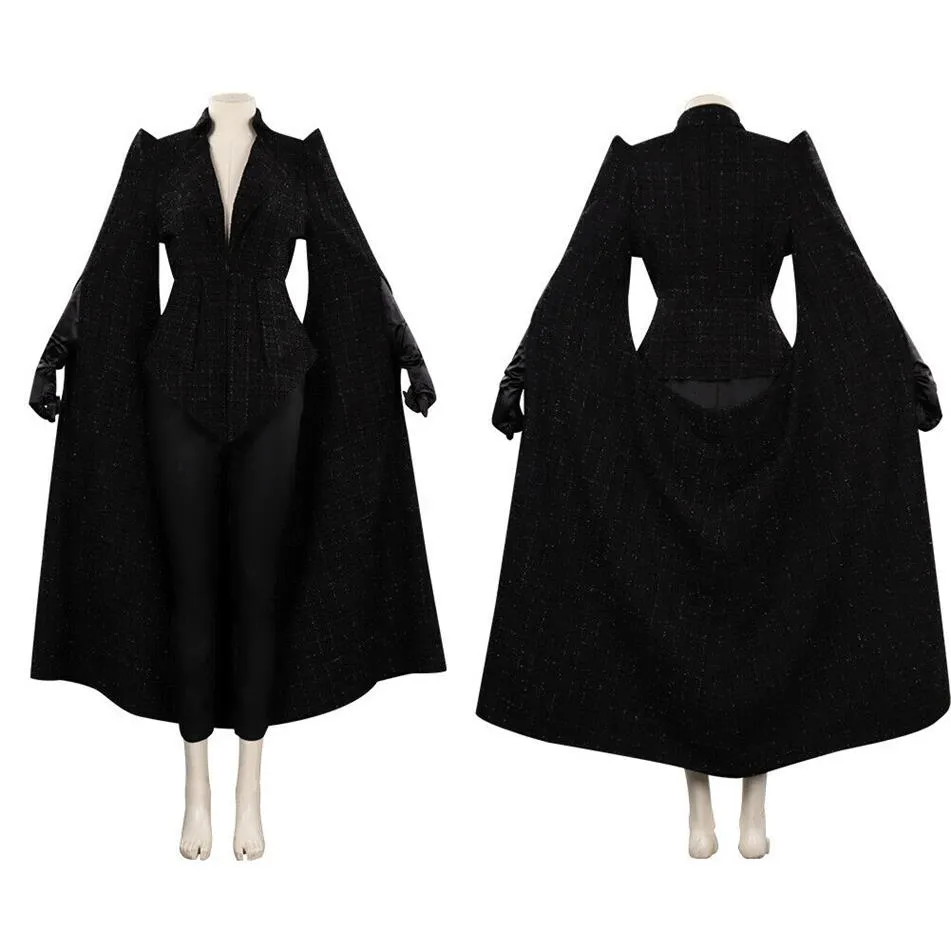 زي Cruella Cosplay Coat Black Coat Thordits Halloween Carnival Party Suit265H
