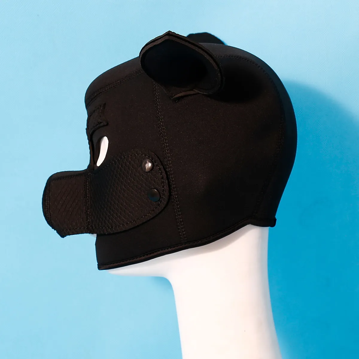 Sexspielzeug für Paare, Neopren-Fetisch-Tiermaske mit abnehmbarer Nase, voller Kopf, Bondage, BDSM, Schwein, Sklavenhaube_voghion.com