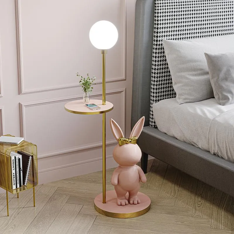 Lampy podłogowe nowoczesne ze stołem do salonu dziewczyna sypialnia Led stojące oświetlenie wewnętrzne Home Decor