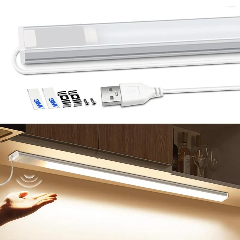 Veilleuses lumière Led placard agitant la main capteur placard lampe armoire aluminium USB cuisine éclairage de la salle