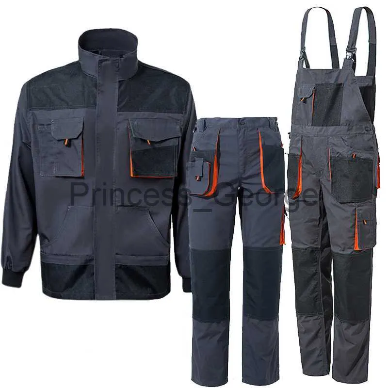 Mens Work Bib Overalls with Pockets - Carpenters Workwear Set