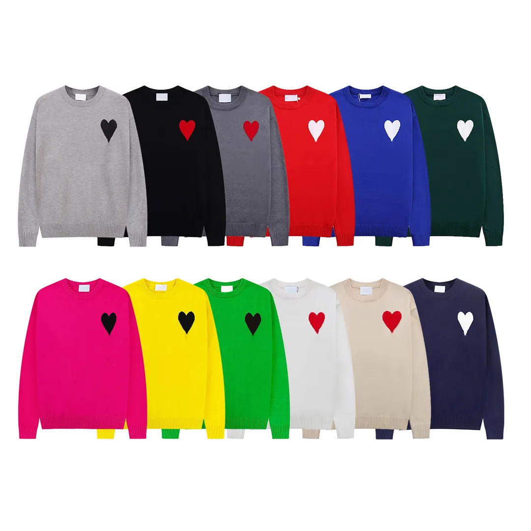 Cardigan Designer Sweater Love Heart Man Woman Lovers Couple Knit Round Neck High Collar Womens Fashion Letter Long Sleeve Clothing Pullover rs