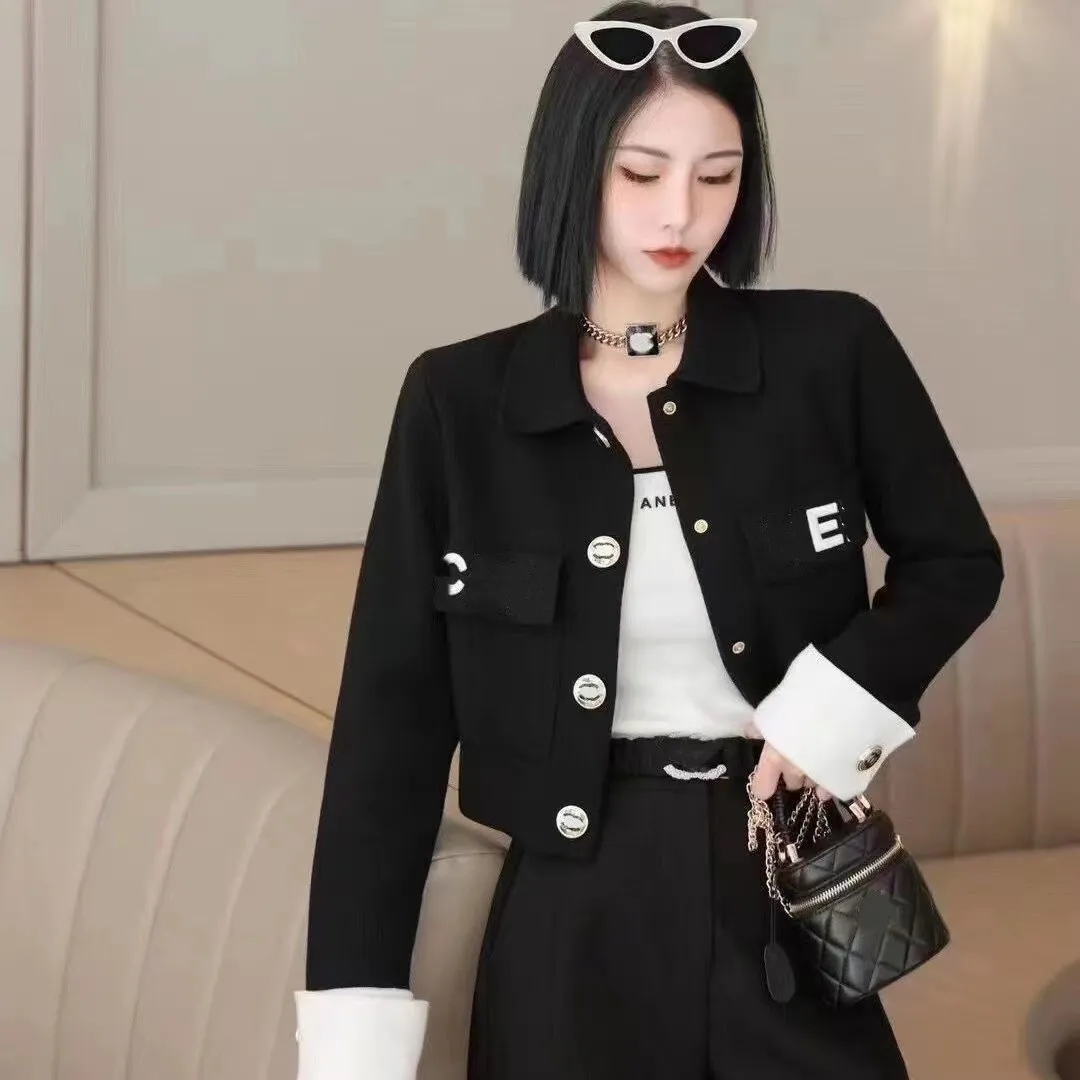 Designer Lapel Polo Spring Jacket with Alphabet Embroidery