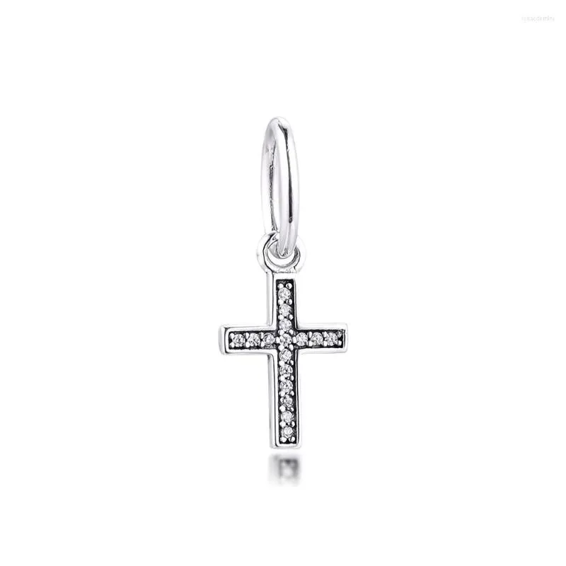 Pietre preziose sciolte Ciondolo in argento sterling 925 CKK Simbolo di fede Croce Ciondola perline Charms per bracciali adatti per la creazione di gioielli